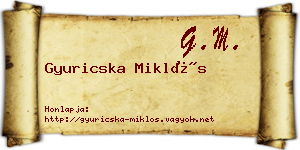 Gyuricska Miklós névjegykártya